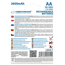 Аккумулятор ESPERANZA Ni-MH AA 2600 mAh 2шт (EZA105)