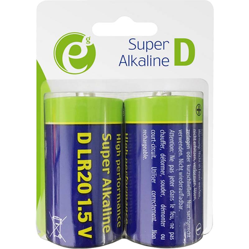 Батарейки ENERGENIE Super Alkaline D/LR20 BL 2 шт (EG-BA-LR20-01)