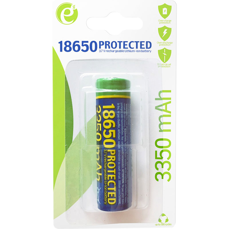 Акумулятор ENERGENIE 18650 3350mAh 3.7V (EG-BA-18650/3350) Розмір батареї циліндр 18650 (168A)