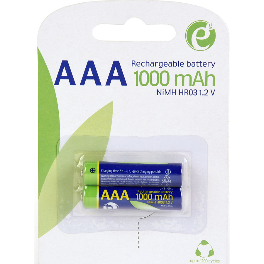 Аккумулятор ENERGENIE AAA 1000mAh 2шт (EG-BA-AAA10-01) Размер батареи цилиндр AAA (R03,286)