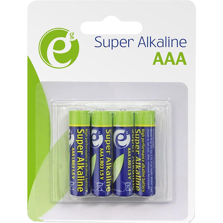 Батарейки ENERGENIE Super Alkaline AAA 4 шт (EG-BA-AAA4-01) Електрохімічна система лужна (L)