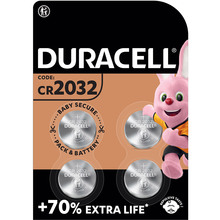 Спеціальна літієва батарейка Duracell CR2032 3V 4 шт.