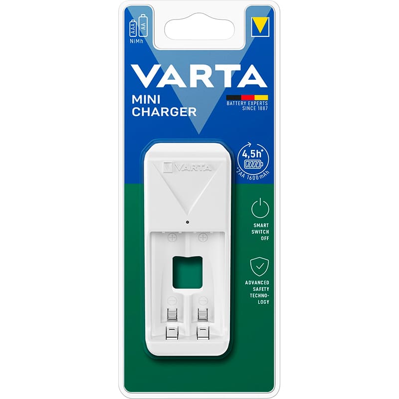 Зарядное устройство VARTA Mini Charger (57656101401) Электрохимическая система никель-металлогидридная (NiMH)