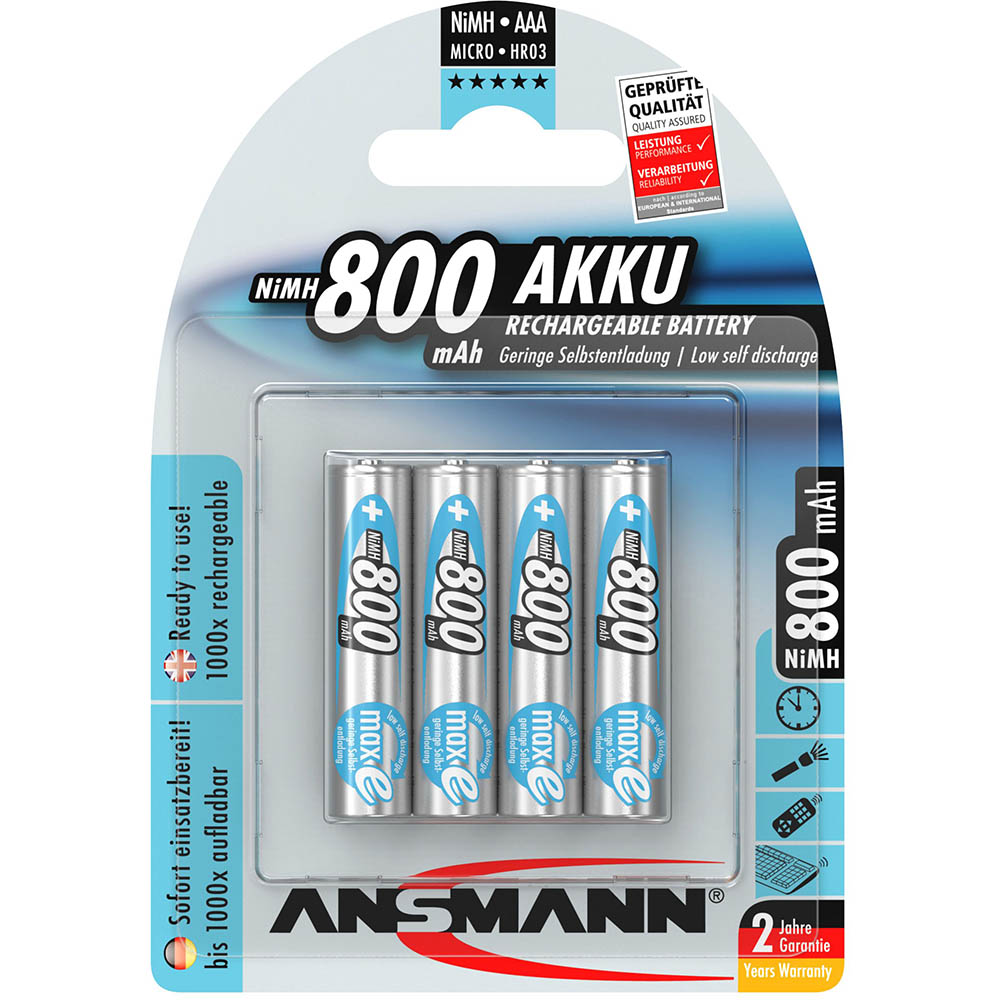 Акумулятори ANSMANN AAA 800 mAh maxE Premium 4 шт (5035042)