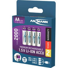 Аккумуляторы ANSMANN AA 2000 mAh 4шт (1312-0036)