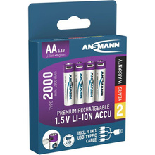 Аккумуляторы ANSMANN AA 2000 mAh 4шт (1312-0036)