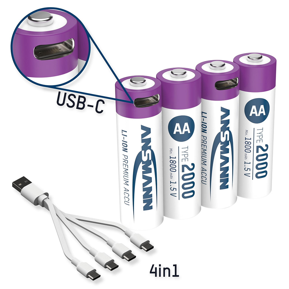 Заказать Аккумуляторы ANSMANN AA 2000 mAh 4шт (1312-0036)