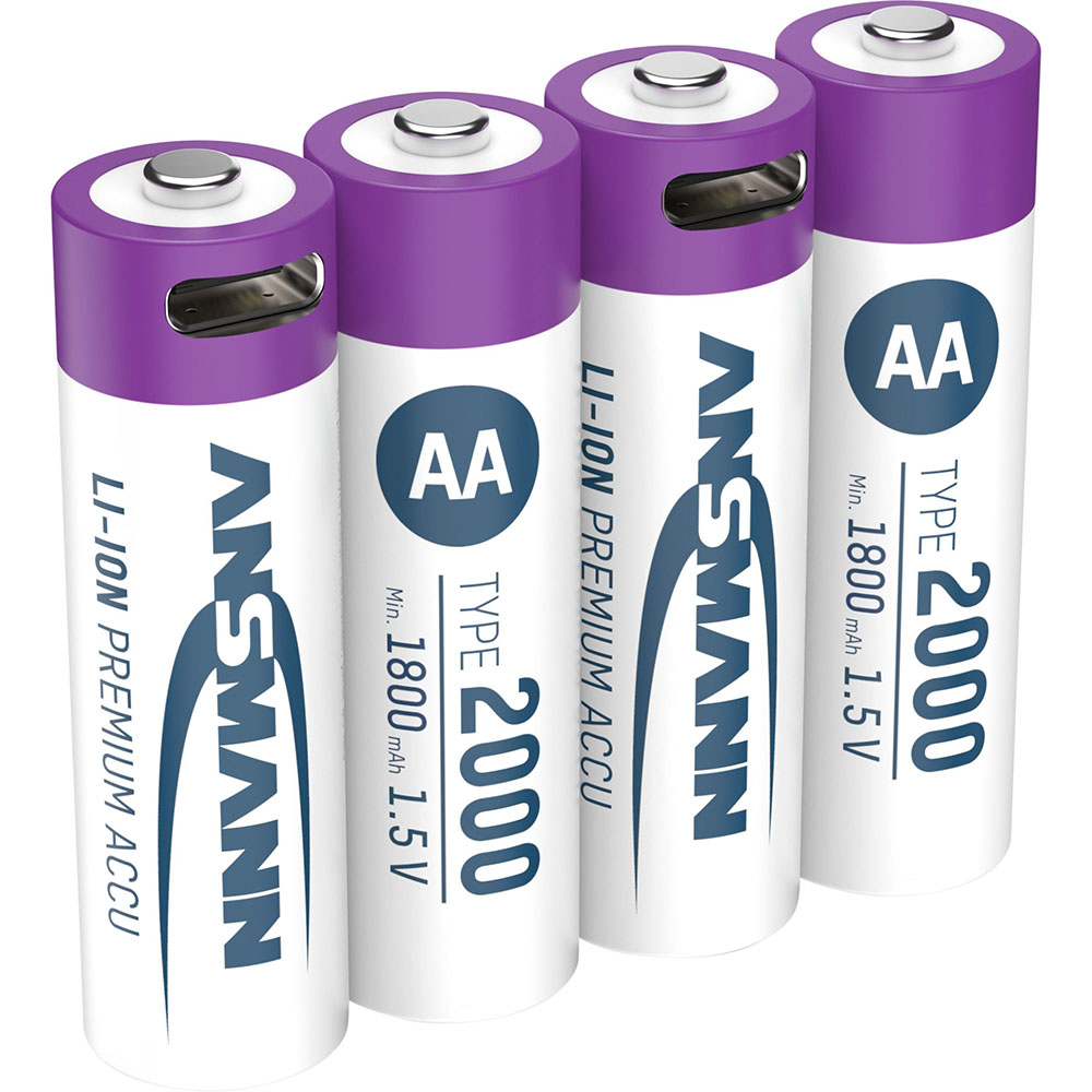 Аккумуляторы ANSMANN AA 2000 mAh 4шт (1312-0036) Вольтаж 1.5