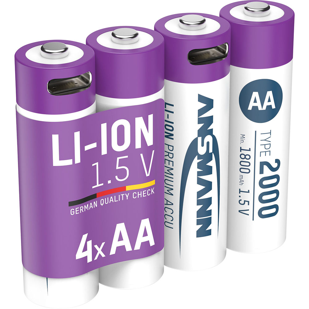 Аккумуляторы ANSMANN AA 2000 mAh 4шт (1312-0036) Емкость 2000