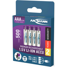 Акумулятори ANSMANN AAA 500 mAh 4шт (1311-0028)