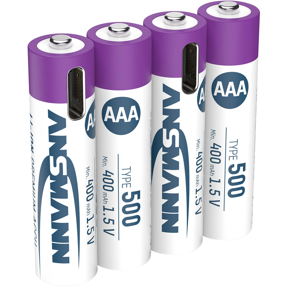 Акумулятори ANSMANN AAA 500 mAh 4шт (1311-0028) Вольтаж 1.5