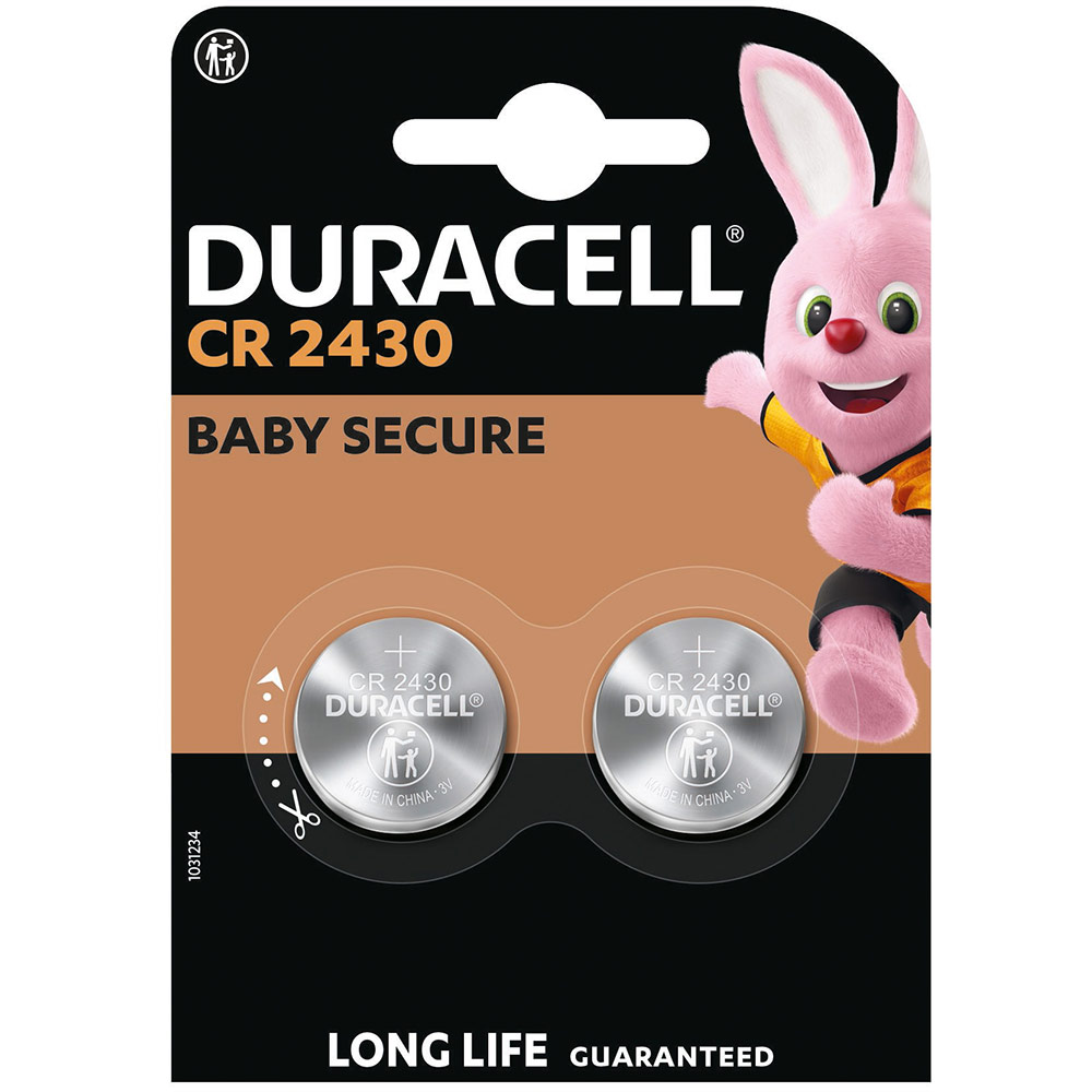 Специальная литиевая батарейка типа таблетка DURACELL 2430 3V (CR2430) 2 шт (5012262) Электрохимическая система литиевая (C)