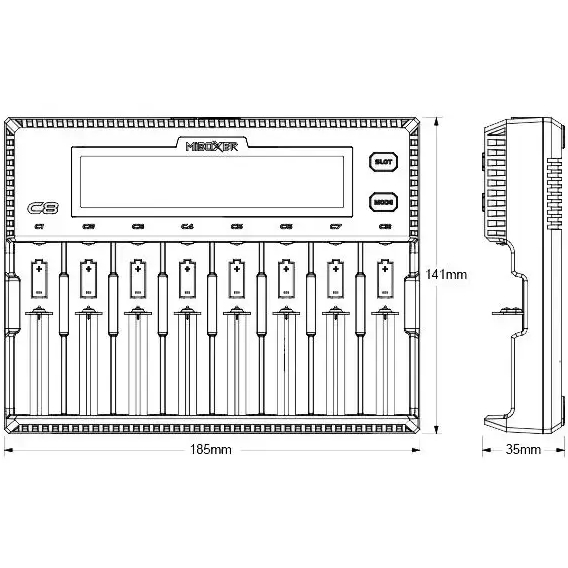 Фото 4 Зарядное устройство VOLTRONIC MIBOXER-C8 1.4-4.2V 3A универсальное