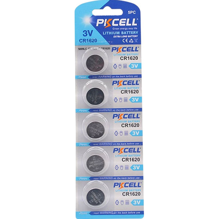 Литиевые батарейки PKCELL CR1620 5 шт (PC/CR1620)