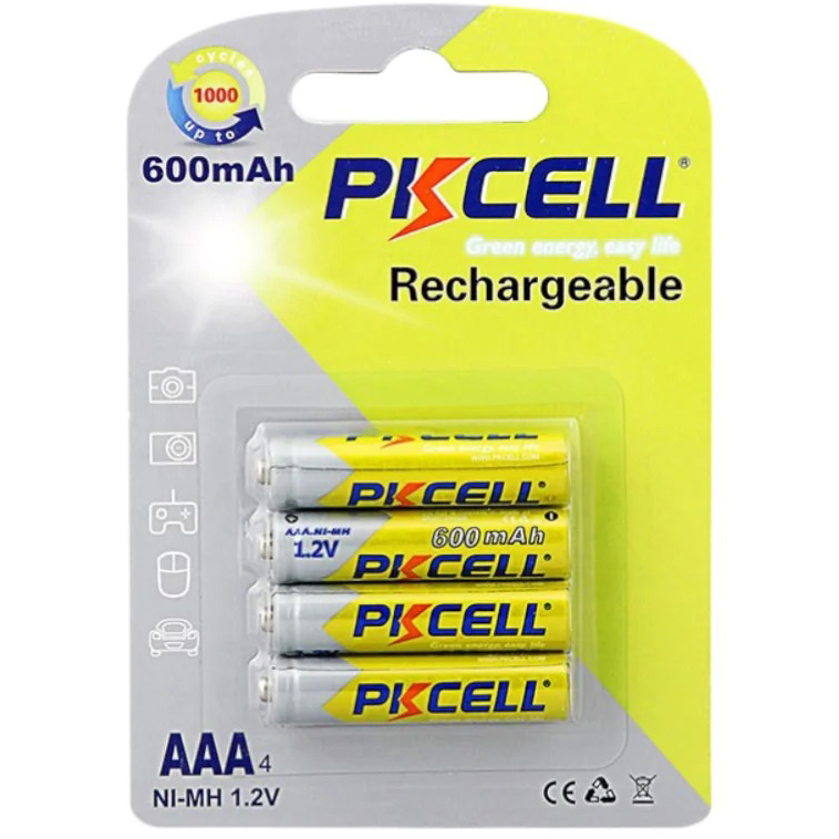 Акумулятори PKCELL 1.2V AAA 600mAh NiMH (PC/AAA600-4BR)