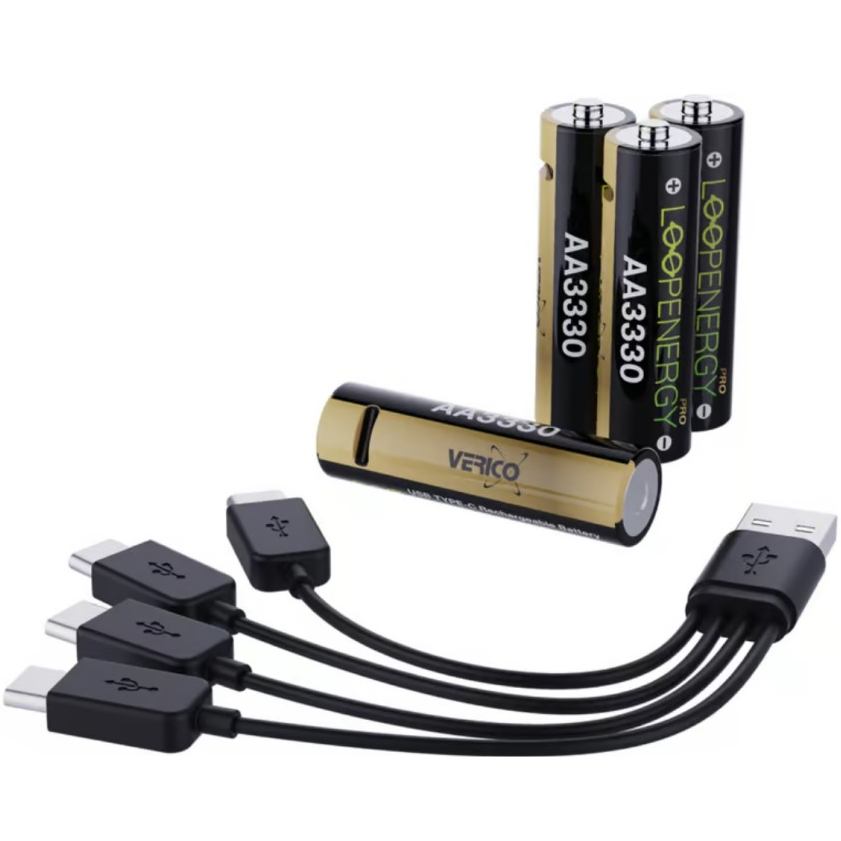 Аккумуляторы VERICO Loop Energy PRO AA 3330 mWh 1.5V 4 шт (1UDBT-A6WEAC-NN) Емкость 2220