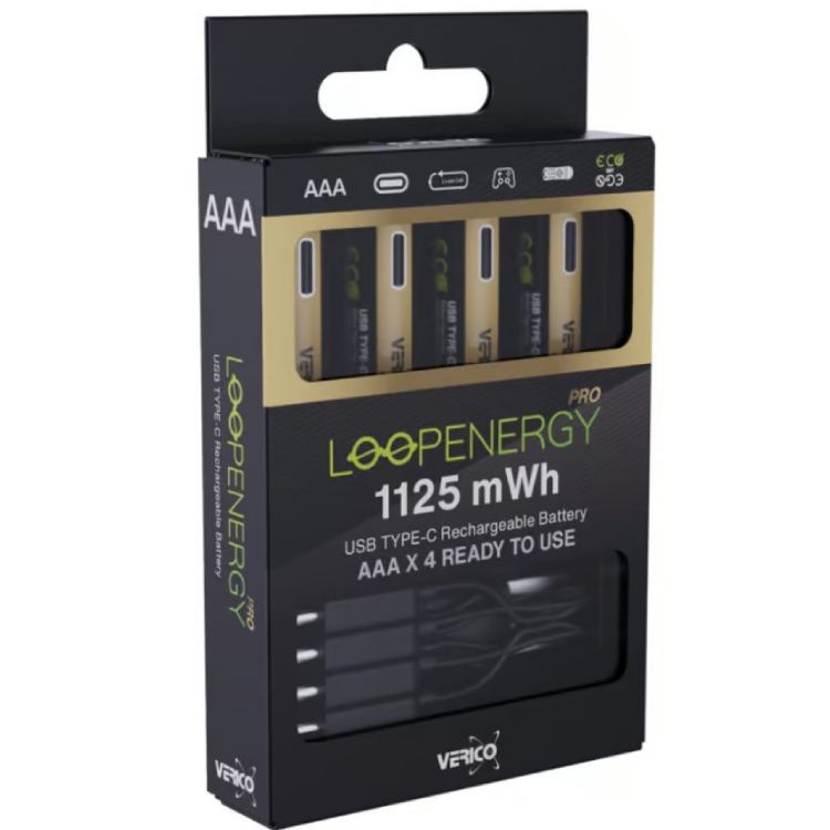 Аккумуляторы VERICO Loop Energy PRO AAA 1125mWh 1.5V 4 шт (1UDBT-A7WEAC-NN)