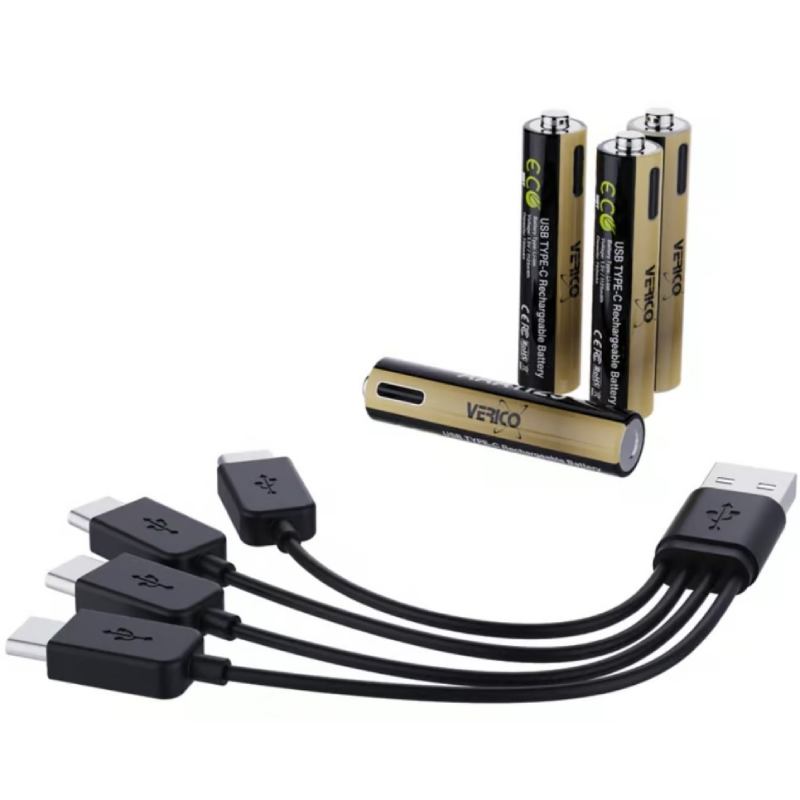 Аккумуляторы VERICO Loop Energy PRO AAA 1125mWh 1.5V 4 шт (1UDBT-A7WEAC-NN) Особенности USB Type-C разъем