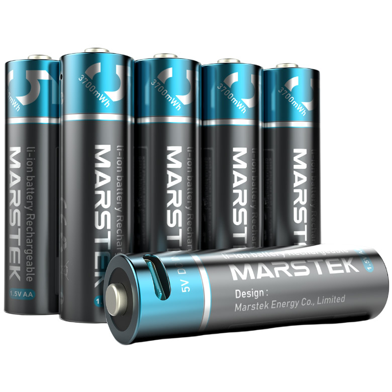 Аккумуляторы MARSTEK 5070С AA 1000mAh 3.7V 3700mWh  USB Type-C 4 шт Электрохимическая система литий-ионная (Li-ion)