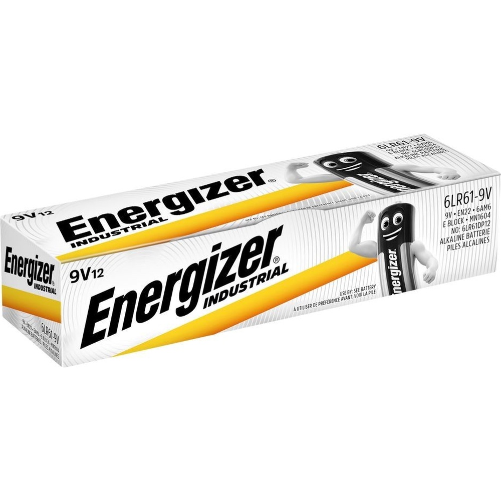 Батарейки ENERGIZER Industrial Alkaline 6LR61 9V 12 шт (ENEB9V24) Електрохімічна система лужна (L)