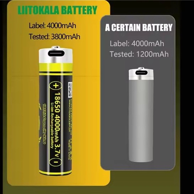 Аккумулятор LIITOKALA USB-King4000 18650 4000 mAh с USB 1 шт Электрохимическая система литий-ионная (Li-ion)