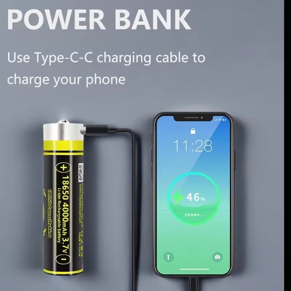 Аккумулятор LIITOKALA USB-King4000 18650 4000 mAh с USB 1 шт Размер батареи цилиндр 18650 (168A)