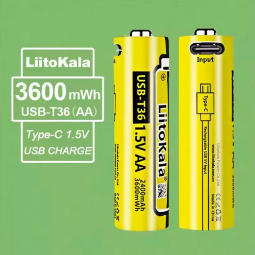 Аккумулятор LIITOKALA USB-T36 AA 2400mAh с USB Type-C 1 шт Особенности USB Type-C разъем