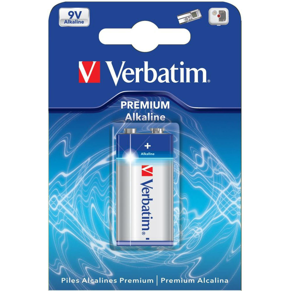 Батарейка VERBATIM Battery 9V-6LR61Block Alkaline Blister 49924