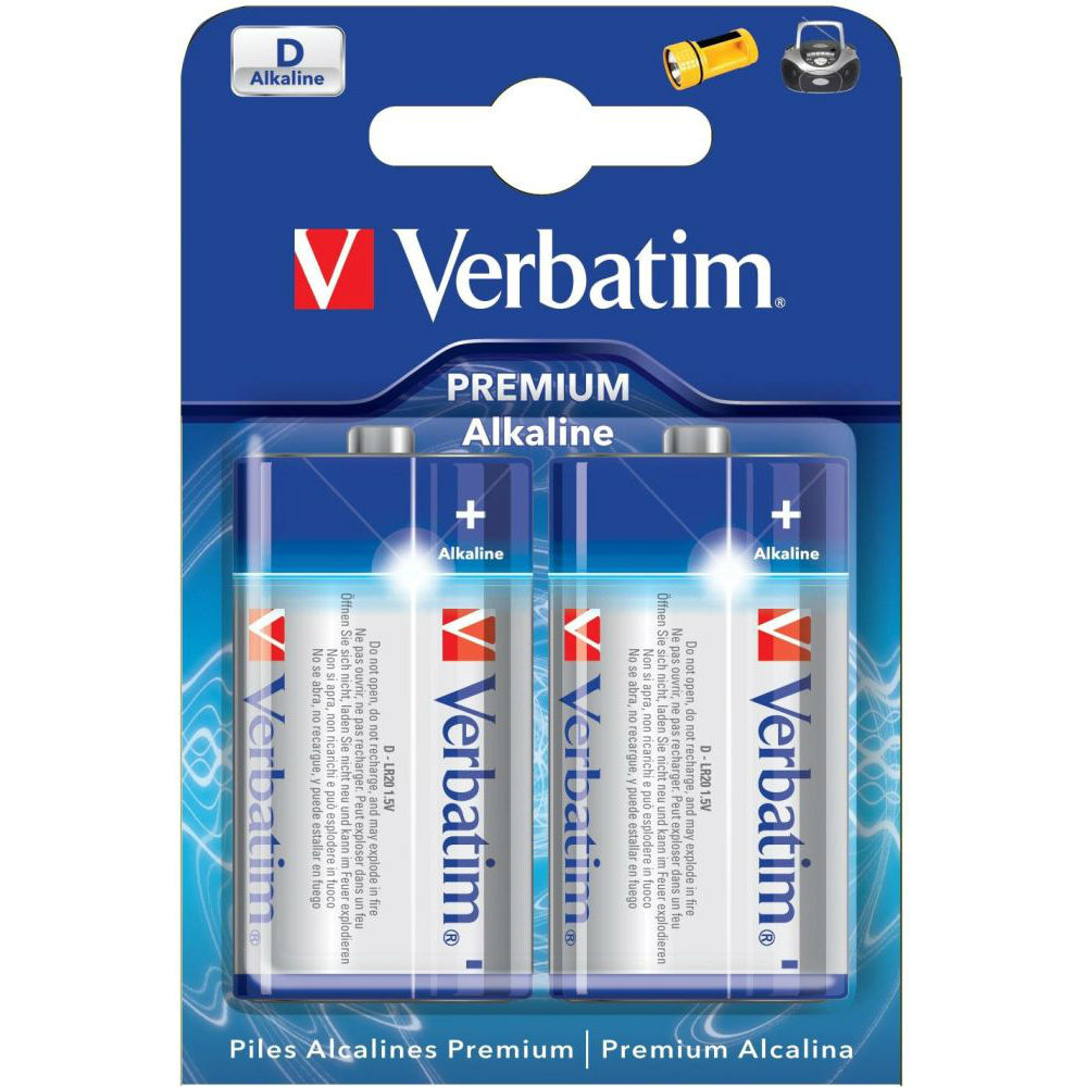 Батарейки VERBATIM Battery D-LR20 Mono Alkaline Blister 49923