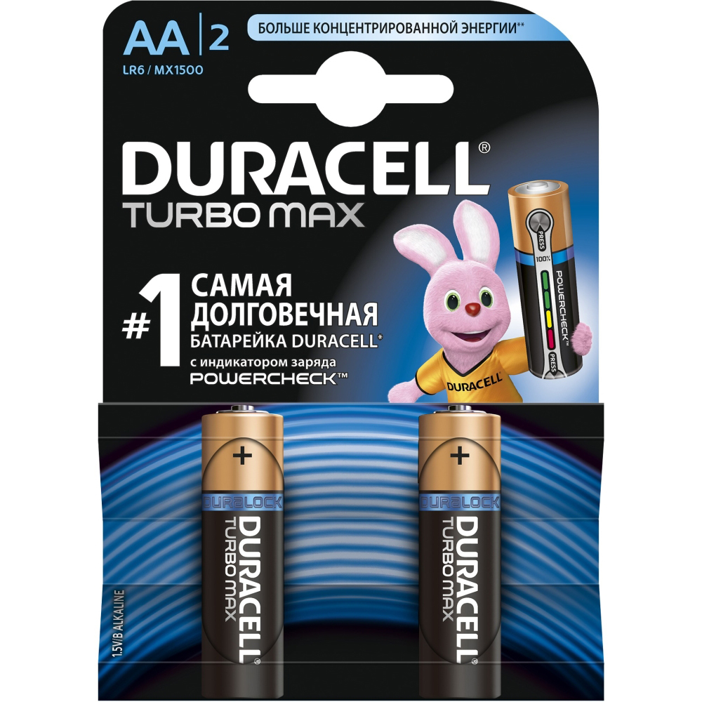 

Батарейки DURACELL LR06 MN1500 Turbo (5000394069183), LR06 MN1500 KPD 02*20 Turbo