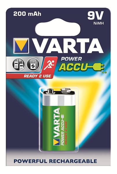 Акумулятор VARTA Power Accu Ni-MH Krona 200 мАг 9В 1шт (56722101401)