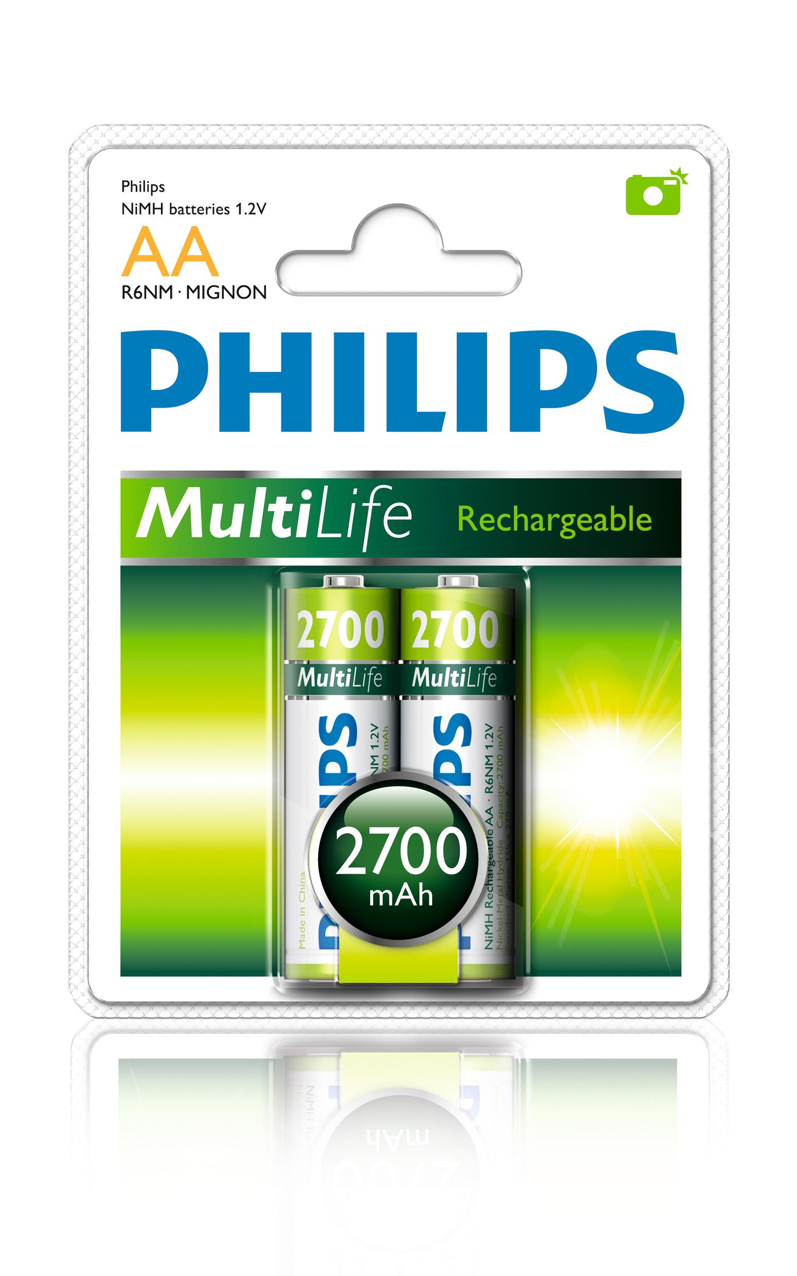 Акумулятор PHILIPS MultiLife Ni-MH R6 (2700mAh) 2шт.