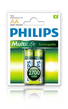 Акумулятор PHILIPS MultiLife Ni-MH R6 (2700mAh) 2шт.