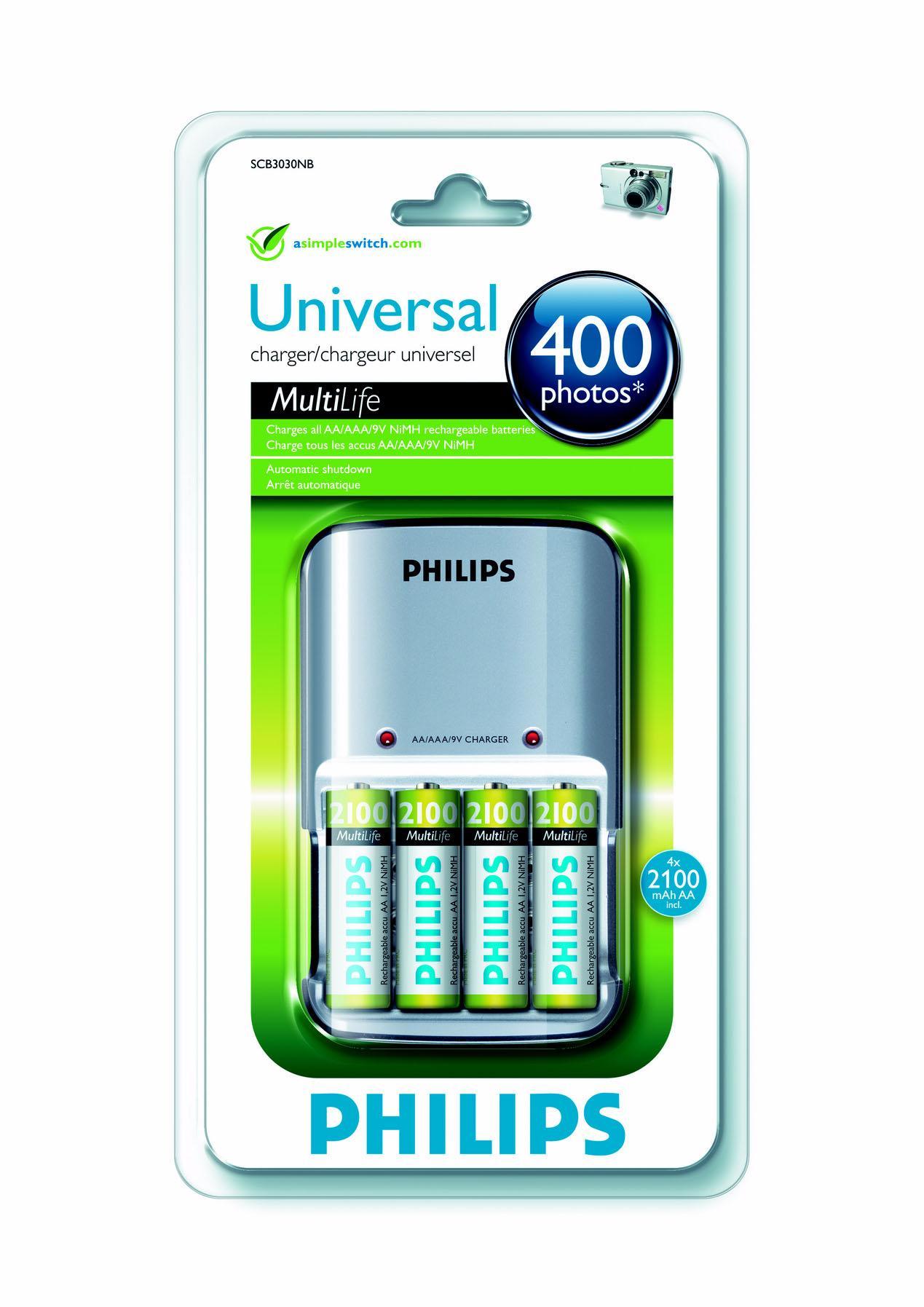 Зарядний пристрій для акумуляторів PHILIPS MultiLife SCB3030NB