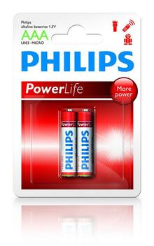 Батарейка PHILIPS PowerLife 2 шт.