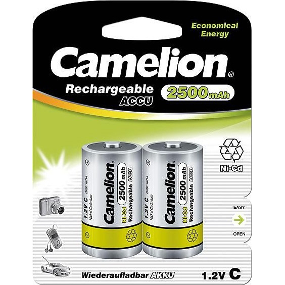 Аккумуляторы CAMELION R14(С) 2шт. 2500 mAh Ni-СD (NC-C2500BP2)