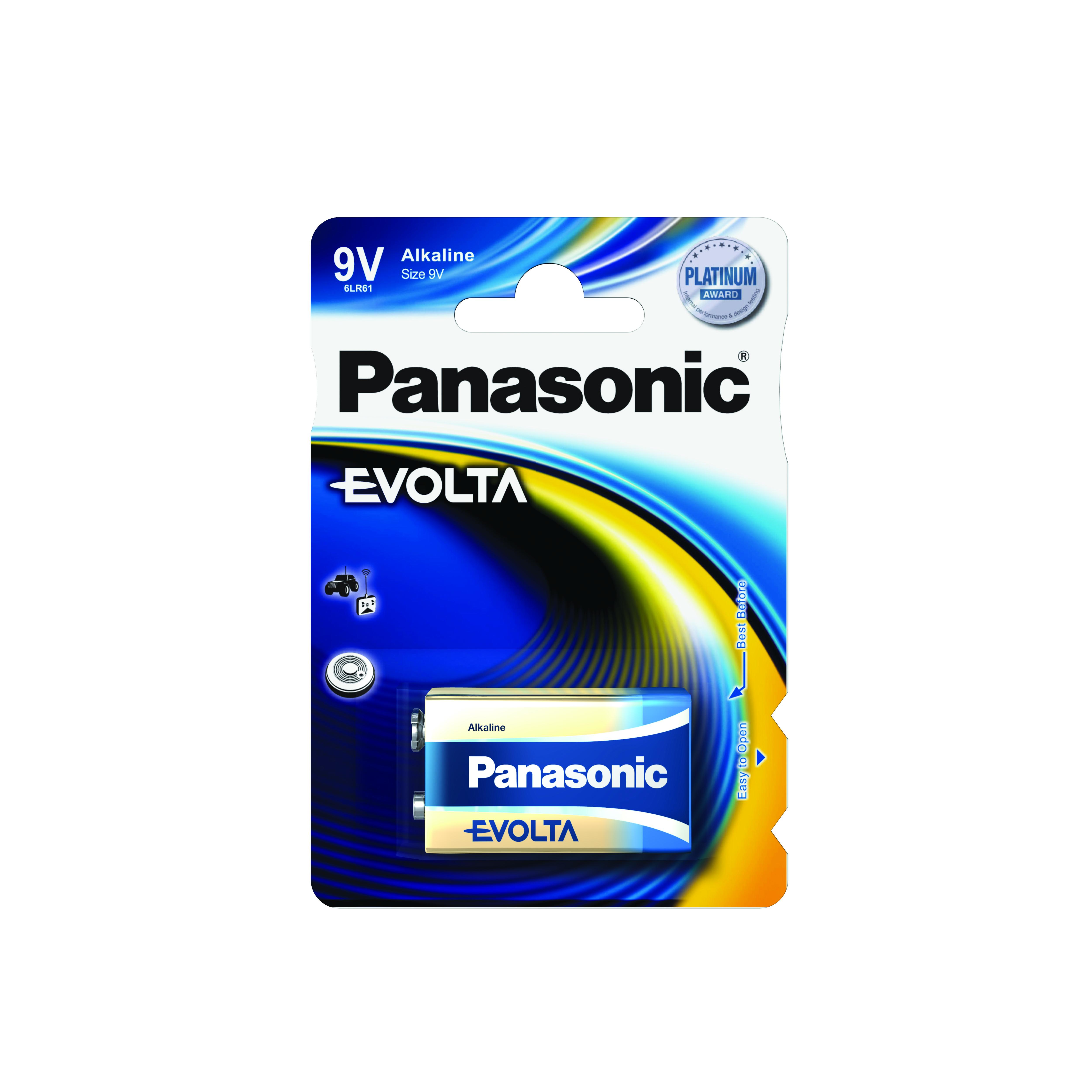 

Батарейки PANASONIC 6LR61 Evolta, 6LR61 / 1BL Evolta