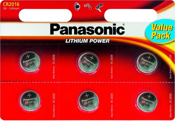 Батарейки PANASONIC Lithium Power CR2016 6 шт (CR-2016EL/6BP)