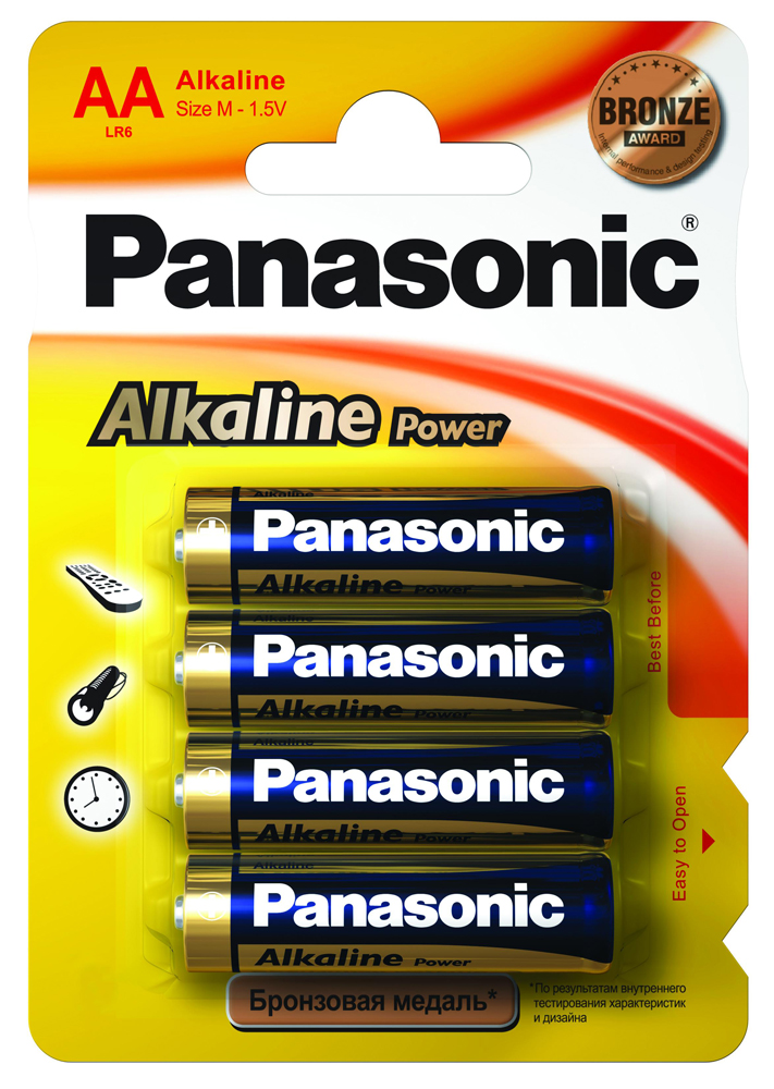 Батарейки PANASONIC LR06 Alkaline Power(Bronze)