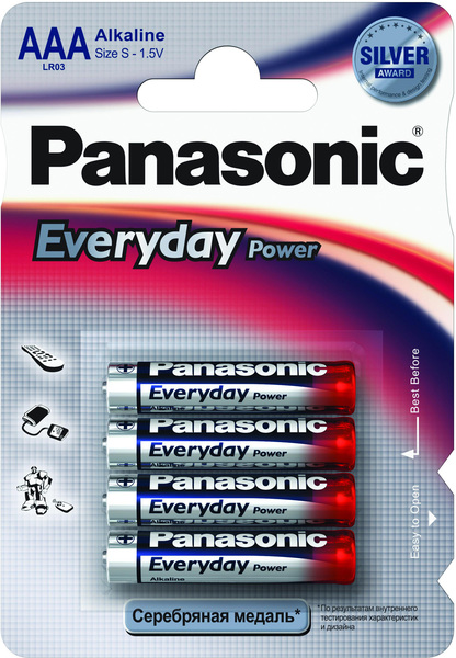 Батарейки PANASONIC LR03 Everyday Power 1x4 шт.