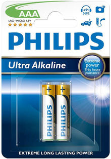 Одеса - Батарейки PHILIPS Ultra Alkaline AAА 2 шт (LR03E2B/10)