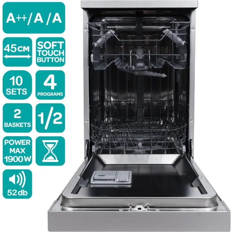 Посудомоечная машина VENTOLUX DWT4504 NA FS (X) Глубина 59.8