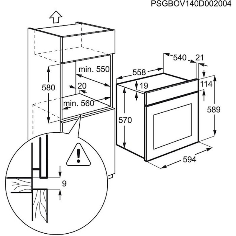 Духова шафа ELECTROLUX EZB53430AB Об'єм 60