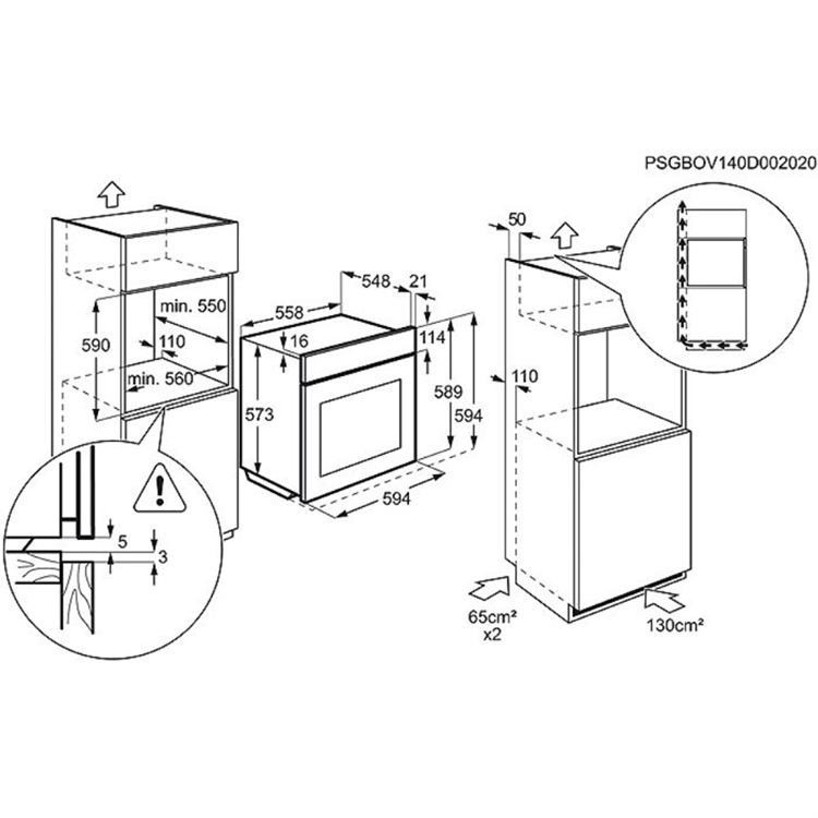 Духова шафа ELECTROLUX EOG92102CX Об'єм 69