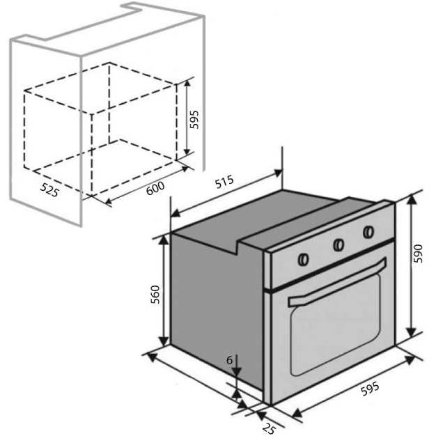 Духовой шкаф VENTOLUX EO60MT-6K BK Объём 60