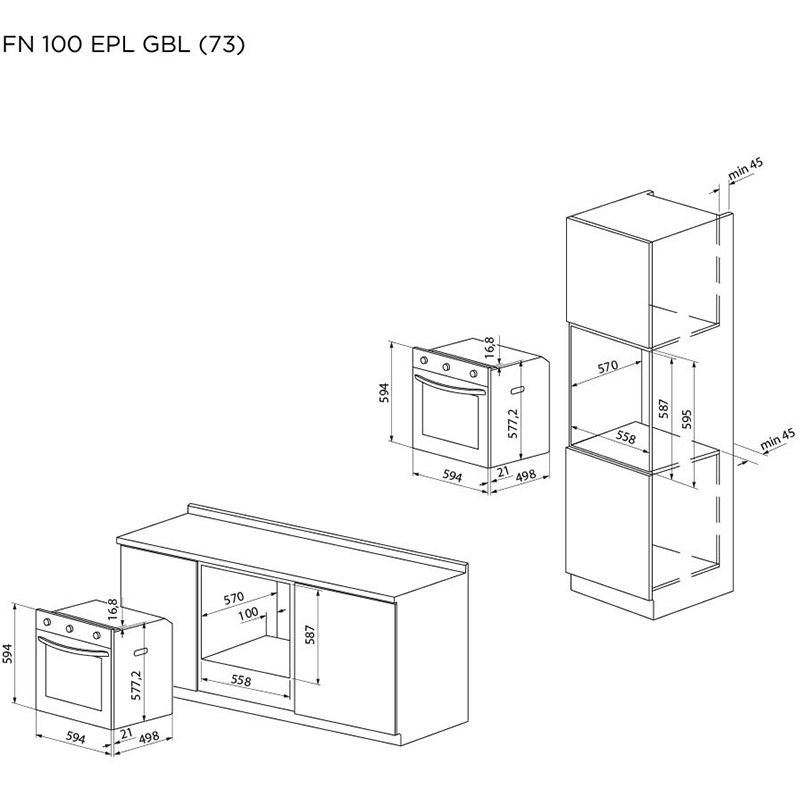 В Україні Духова шафа PYRAMIDA FN 100 EPL GBL (73)