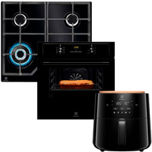 Комплект духовий шафа ELECTROLUX EOF3H50BK + варильна поверхня газова ELECTROLUX KGG64362K + Мультипіч ELECTROLUX EAF5B