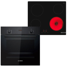 Комплект BOSCH духовой шкаф HBF512BB1T + стеклокерамическая поверхность PKE611BA2E