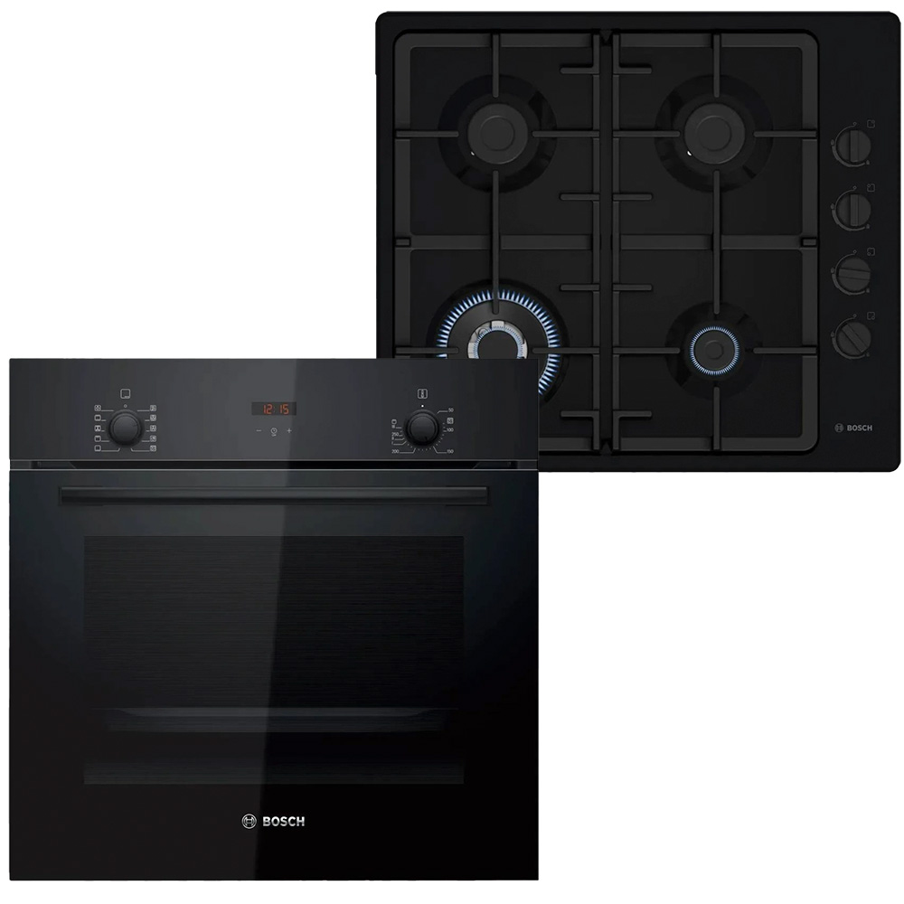 Комплект BOSCH духовой шкаф HBF512BB1T + газовая варочная поверхность PBH6C6K90R Комплект BOSCH духовой шкаф HBF512BB1T + газовая варочная поверхность PBH6C6K90R