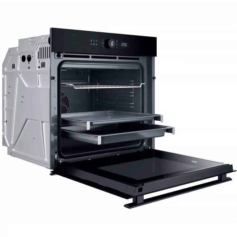 Духовой шкаф WHIRLPOOL WOI4S8PM2SBA Дополнительно Таймер; технология 6TH Sense, Ready2Cook, Multifunction 8, функция "пара+"; приготовление на пару, блокировка двери